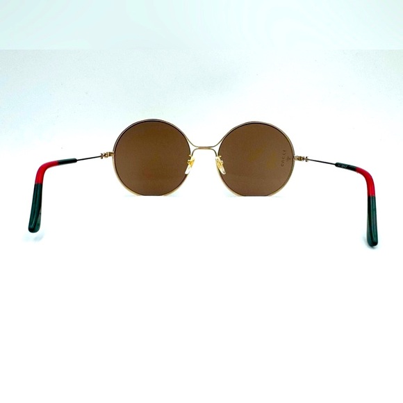 Gucci Round Sunglasses, Gold with Brown - Picture 8 of 11